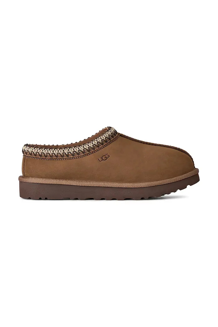 UGG пантофи дамски от набук W Tasman Nubuck кафяви 1184353.DKC
