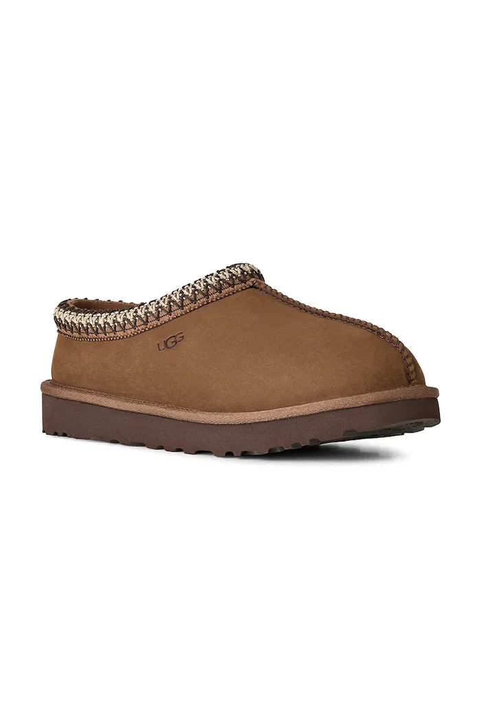UGG пантофи дамски от набук W Tasman Nubuck кафяви 1184353.DKC