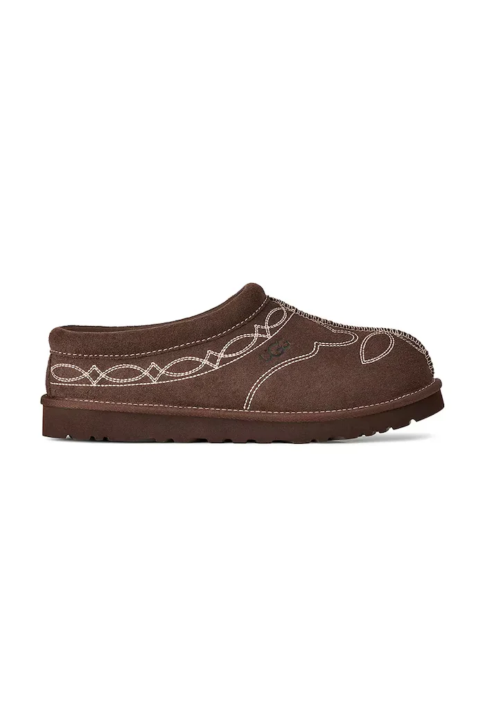 UGG пантофи дамски от велур M Tasman Western кафяви 1182262.BCDR