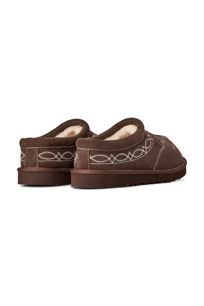 UGG пантофи дамски от велур M Tasman Western кафяви 1182262.BCDR