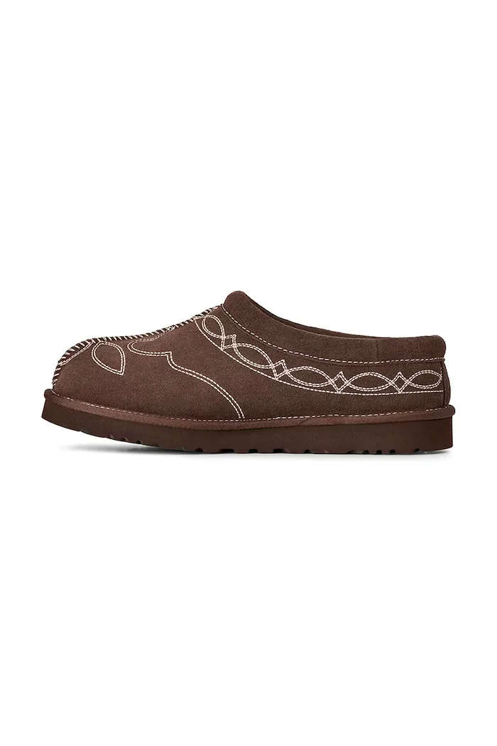 UGG пантофи дамски от велур M Tasman Western кафяви 1182262.BCDR