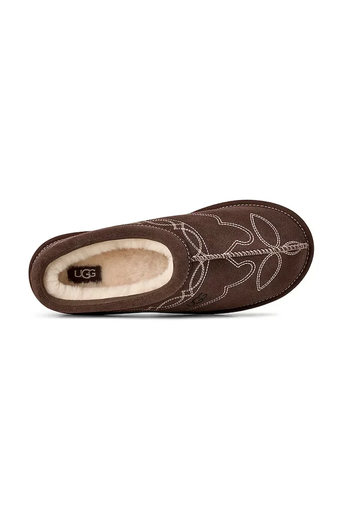 UGG пантофи дамски от велур M Tasman Western кафяви 1182262.BCDR