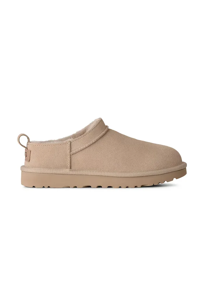 UGG пантофи дамски от велур W Classic Micro бежови 1173891.MNL