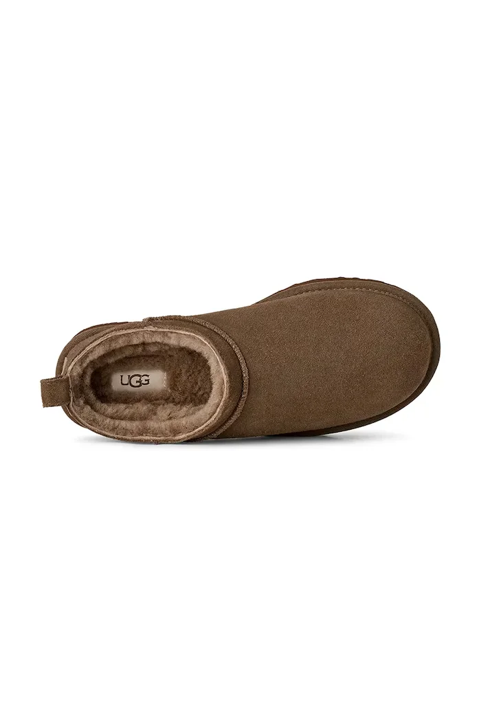UGG пантофи дамски от велур W Classic Micro кафяви 1173891.LBNZ