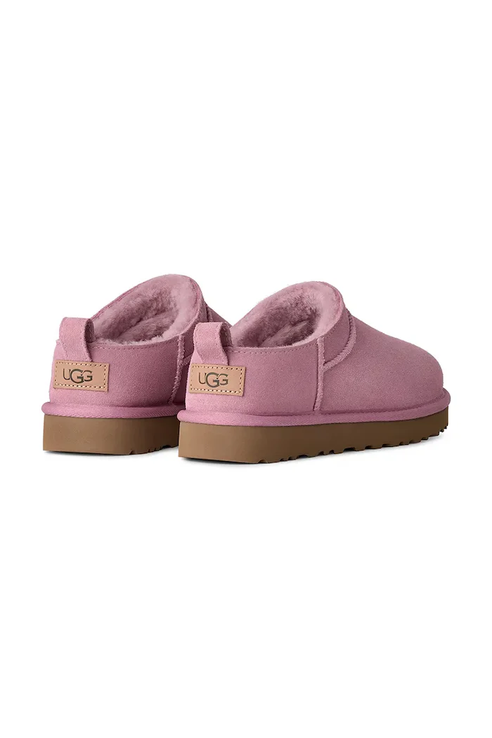 UGG пантофи дамски от велур W Classic Micro розови 1173891.DYR
