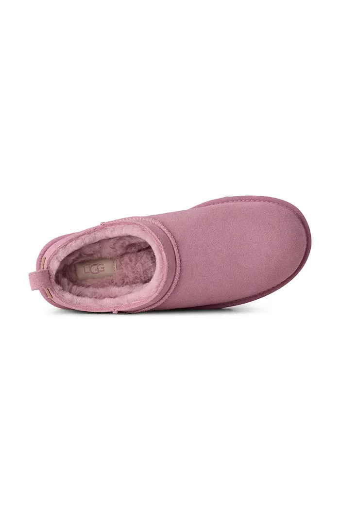 UGG пантофи дамски от велур W Classic Micro розови 1173891.DYR