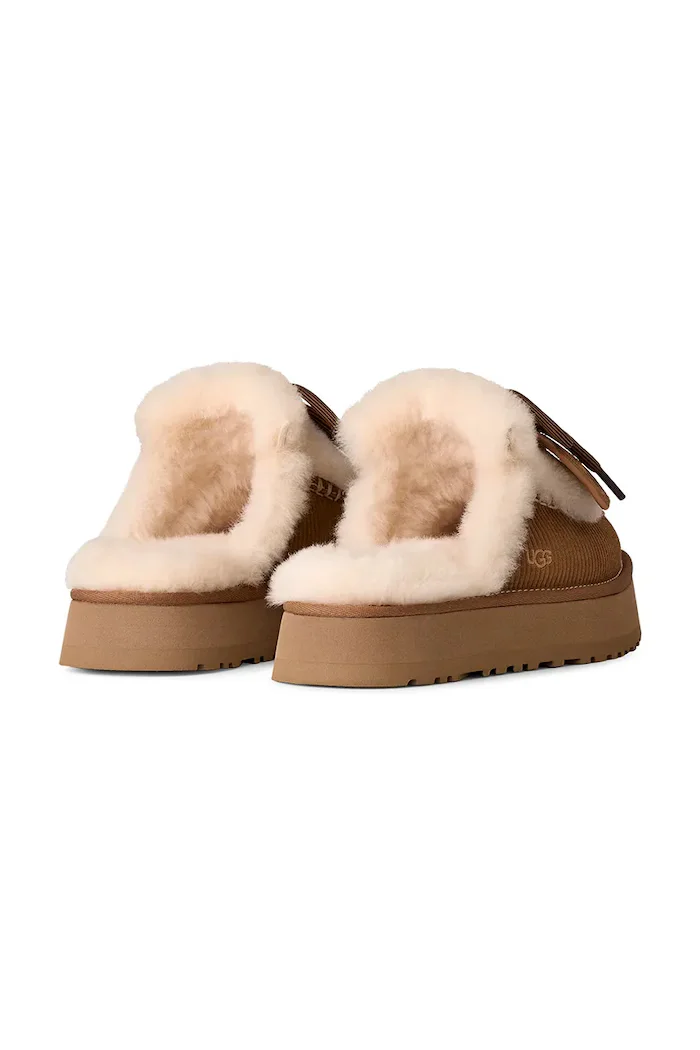 UGG пантофи дамски от велур W Disquette Heritage кафяви 1180360.CHE
