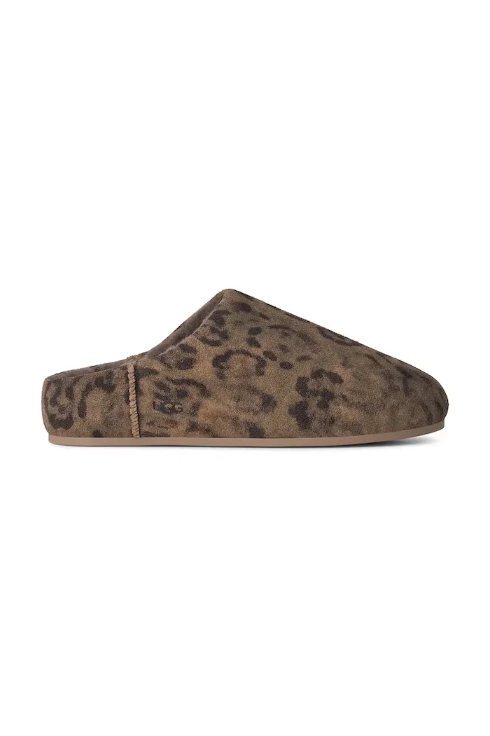 UGG пантофи дамски от велур W Elea Spotted Slip-On кафяви 1182370.CHE