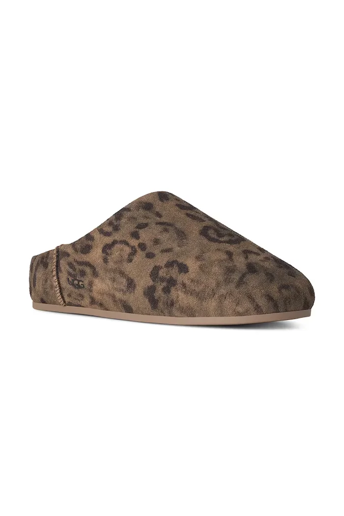 UGG пантофи дамски от велур W Elea Spotted Slip-On кафяви 1182370.CHE