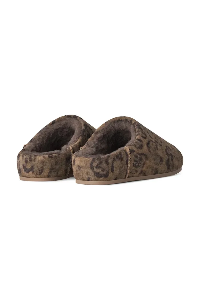 UGG пантофи дамски от велур W Elea Spotted Slip-On кафяви 1182370.CHE
