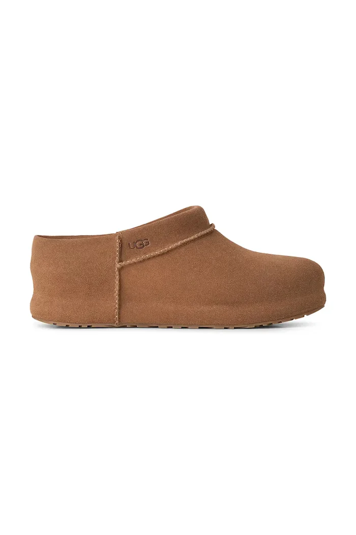 UGG пантофи дамски от велур W Enwrap Clog кафяви 1180254.CHE
