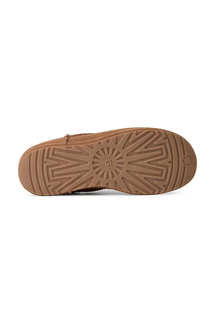 UGG пантофи дамски от велур W Enwrap Clog кафяви 1180254.CHE