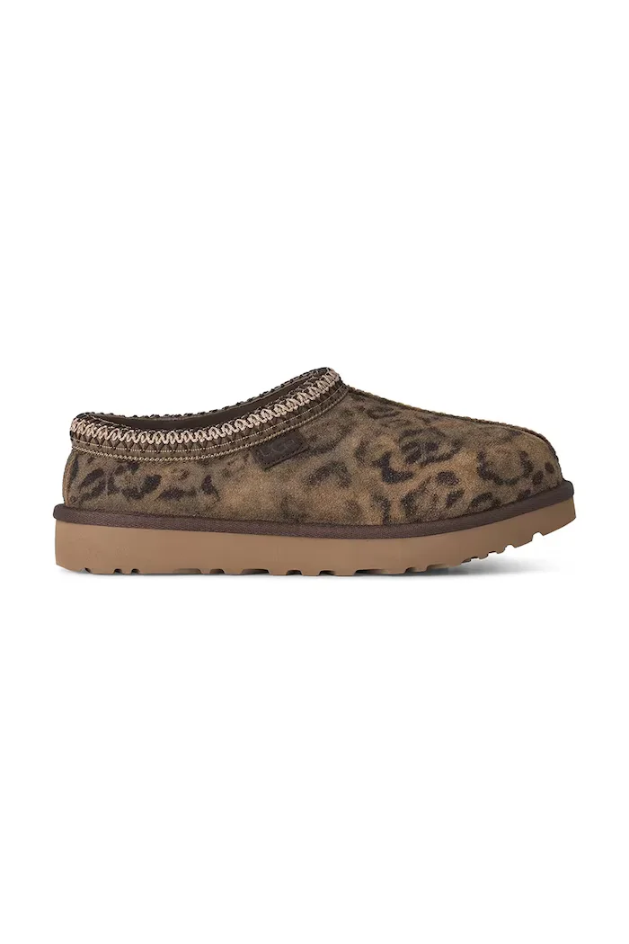 UGG пантофи дамски от велур W Tasman Spotted кафяви 1180365.CHE