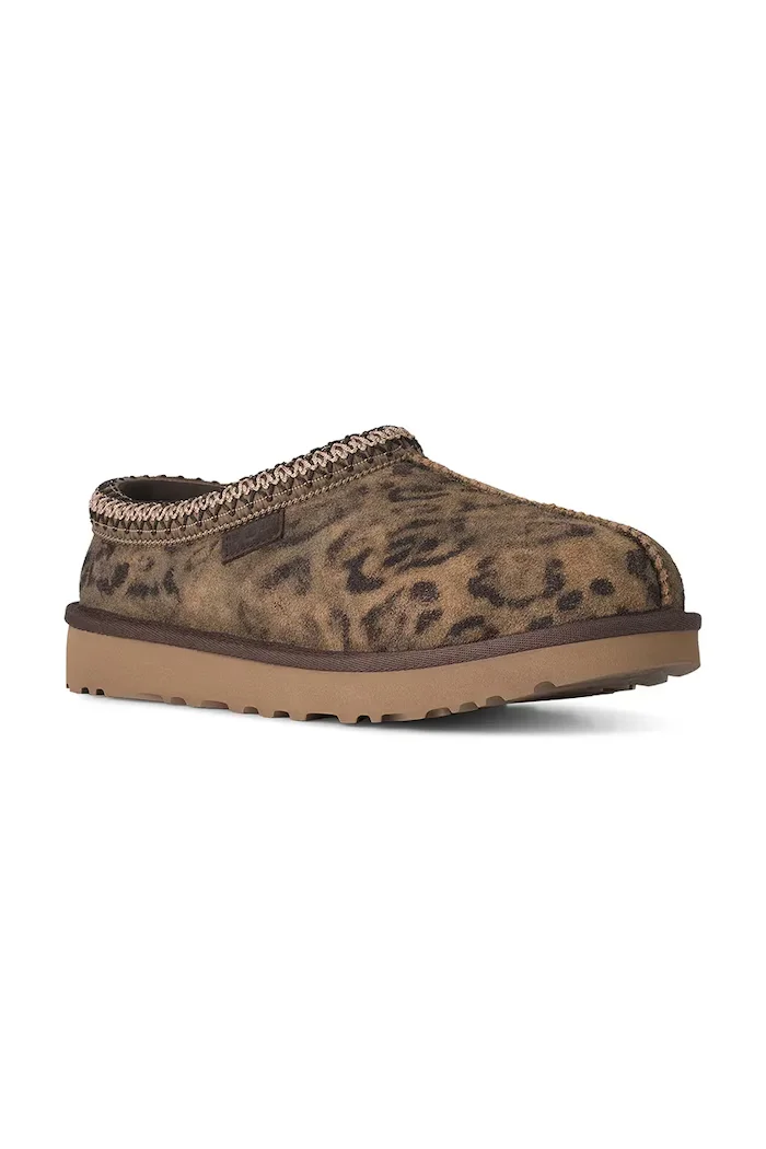UGG пантофи дамски от велур W Tasman Spotted кафяви 1180365.CHE