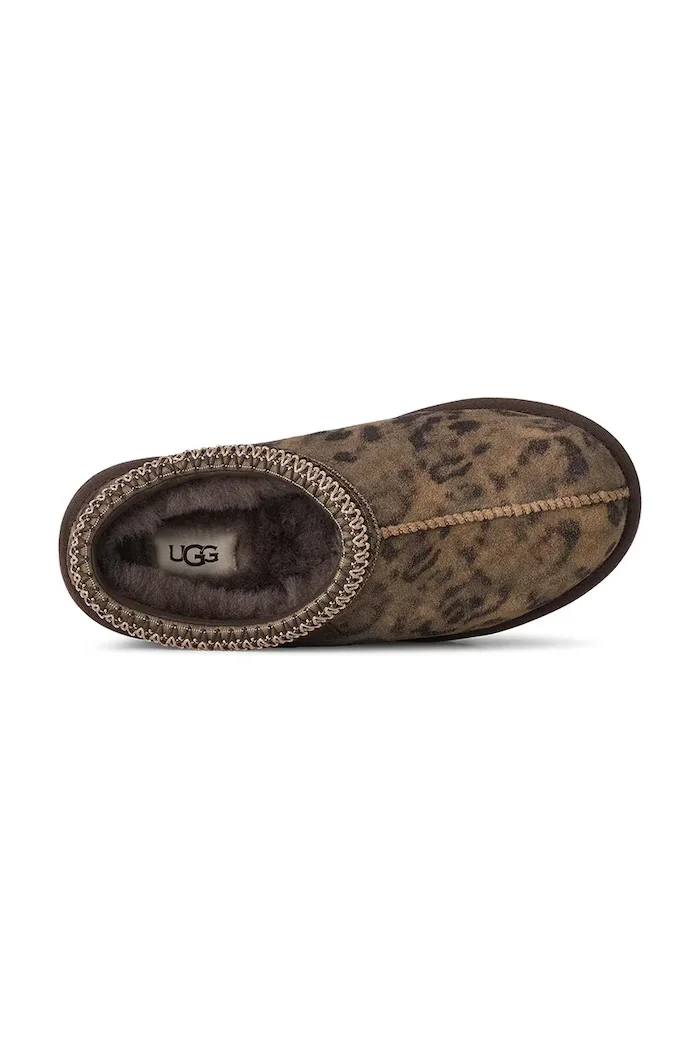 UGG пантофи дамски от велур W Tasman Spotted кафяви 1180365.CHE
