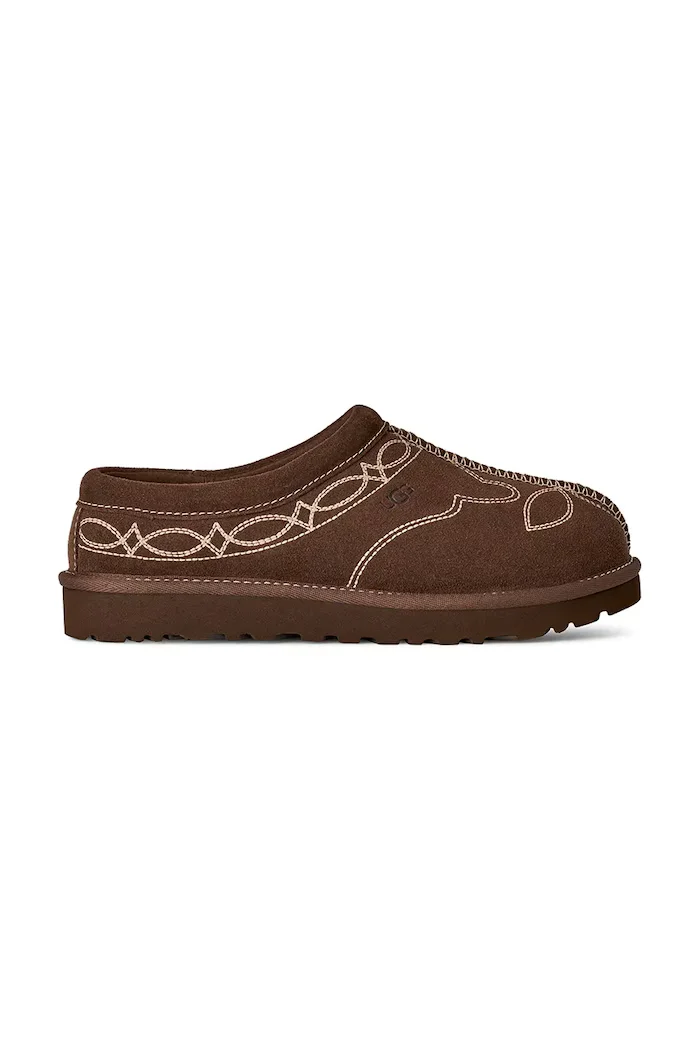 UGG пантофи дамски от велур W Tasman Western кафяви 1182251.BCDR