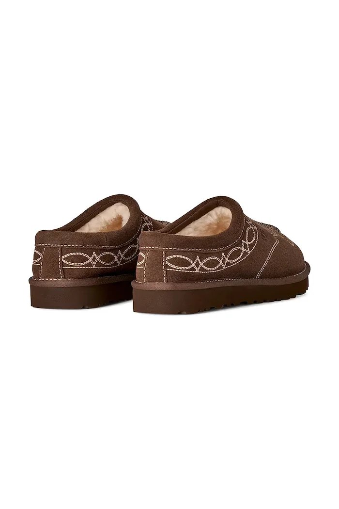 UGG пантофи дамски от велур W Tasman Western кафяви 1182251.BCDR
