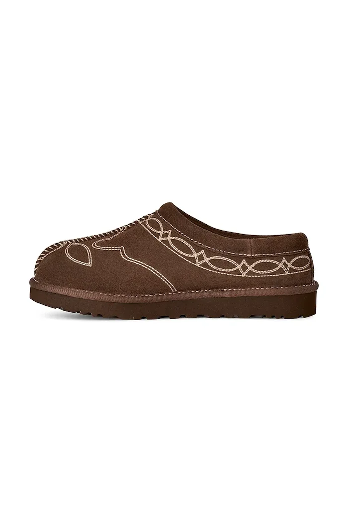 UGG пантофи дамски от велур W Tasman Western кафяви 1182251.BCDR