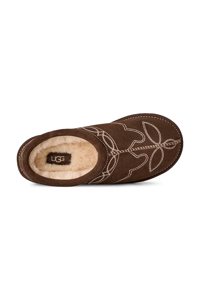 UGG пантофи дамски от велур W Tasman Western кафяви 1182251.BCDR