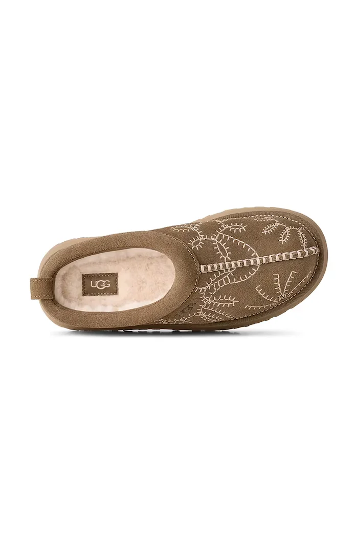 UGG пантофи дамски от велур W Tazz Botanic кафяви 1180373.LBNZ