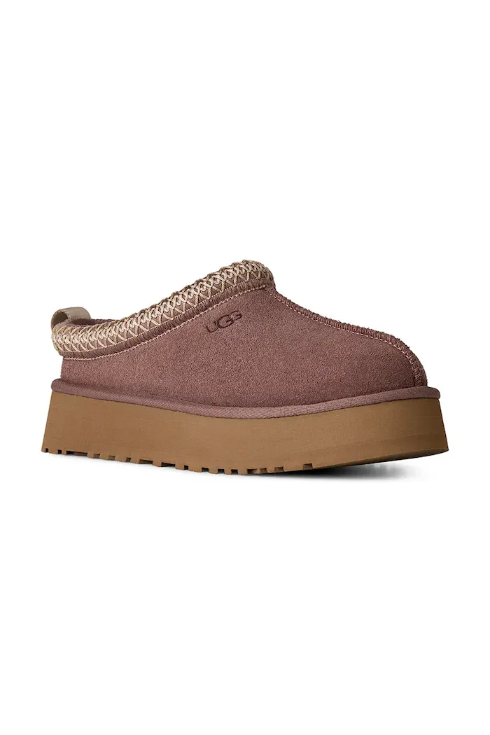 UGG пантофи дамски от велур W Tazz II кафяви 1174471.PRTBL