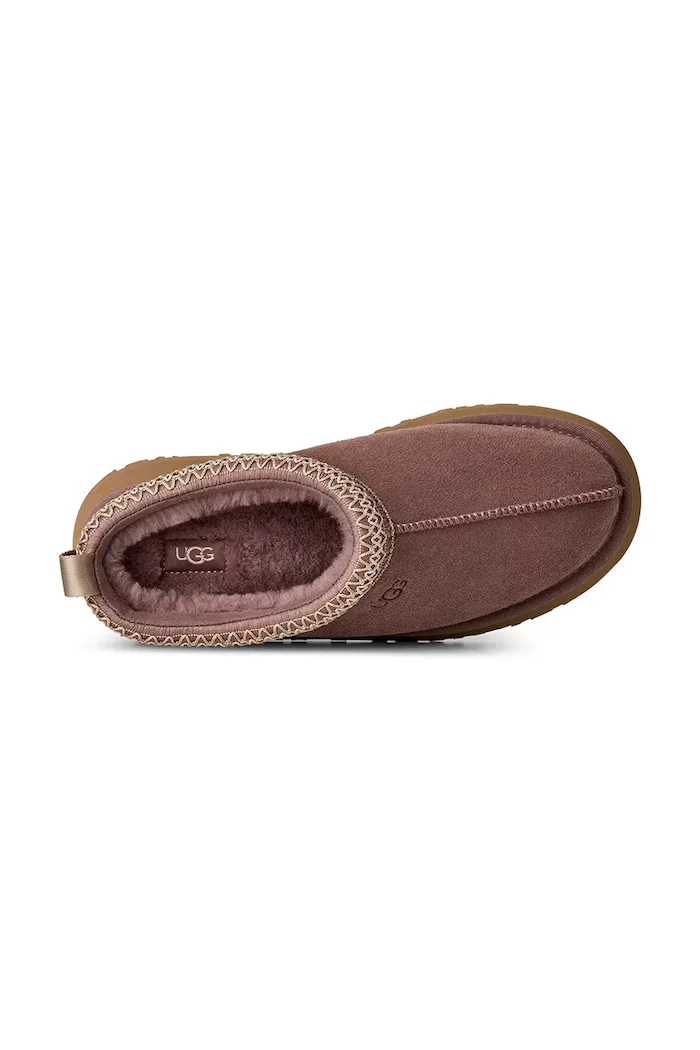 UGG пантофи дамски от велур W Tazz II кафяви 1174471.PRTBL