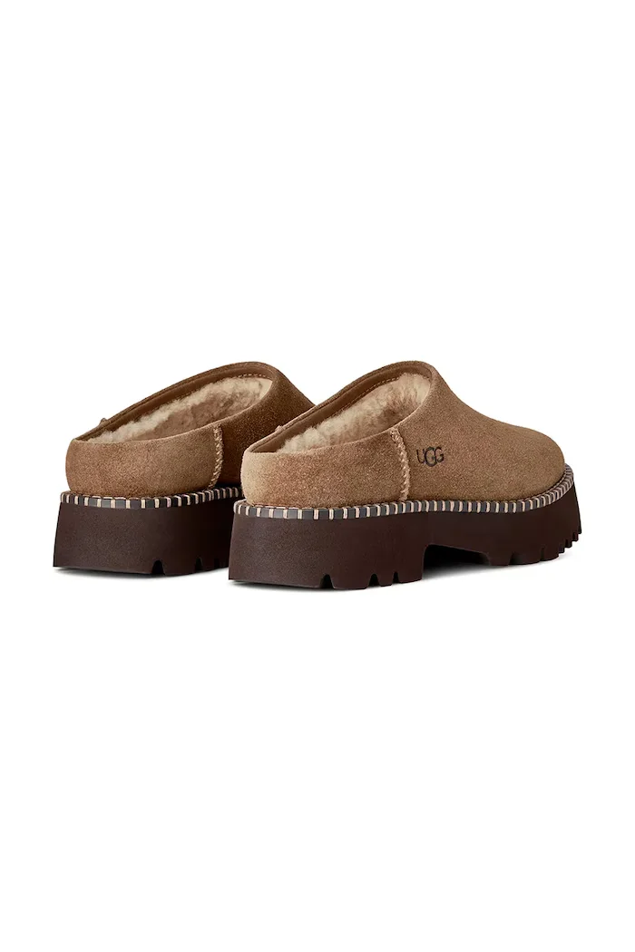 UGG пантофи дамски от велур W Uptowner Mule кафяви 1180413.LBNZ