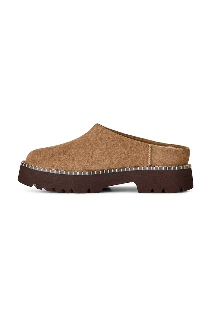 UGG пантофи дамски от велур W Uptowner Mule кафяви 1180413.LBNZ