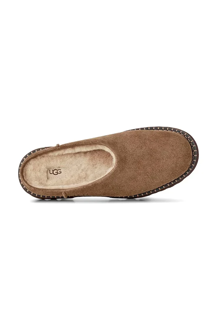 UGG пантофи дамски от велур W Uptowner Mule кафяви 1180413.LBNZ