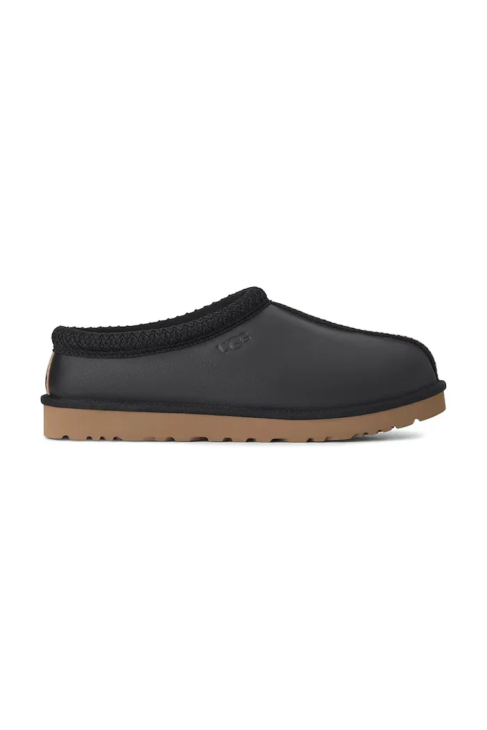 UGG пантофи мъжки от кожа M Tasman Contrast черни 1183350.BKMP