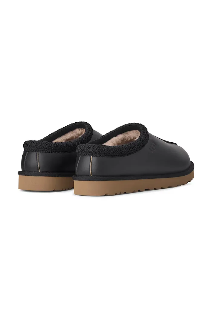 UGG пантофи мъжки от кожа M Tasman Contrast черни 1183350.BKMP