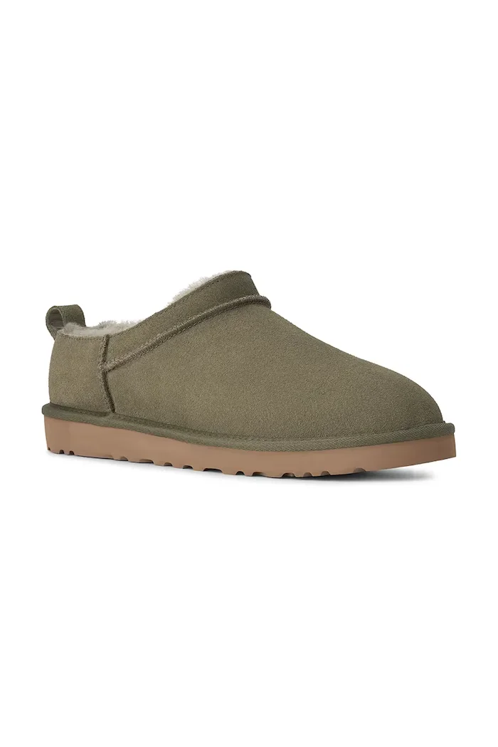 UGG пантофи мъжки от велур M Classic Micro зелени 1180190.BTOL