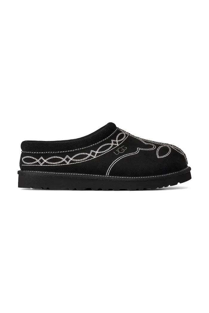 UGG пантофи мъжки от велур M Tasman Western черни 1182262.BLK