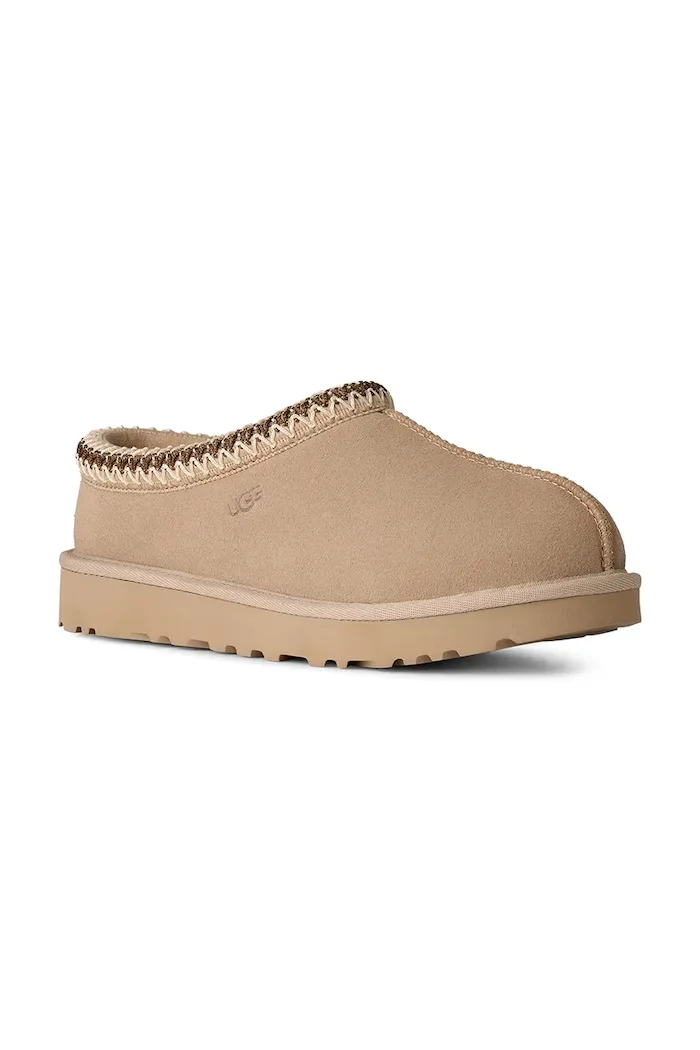 UGG пантофи мъжки от велур W Tasman II бежови 1174470.MNL