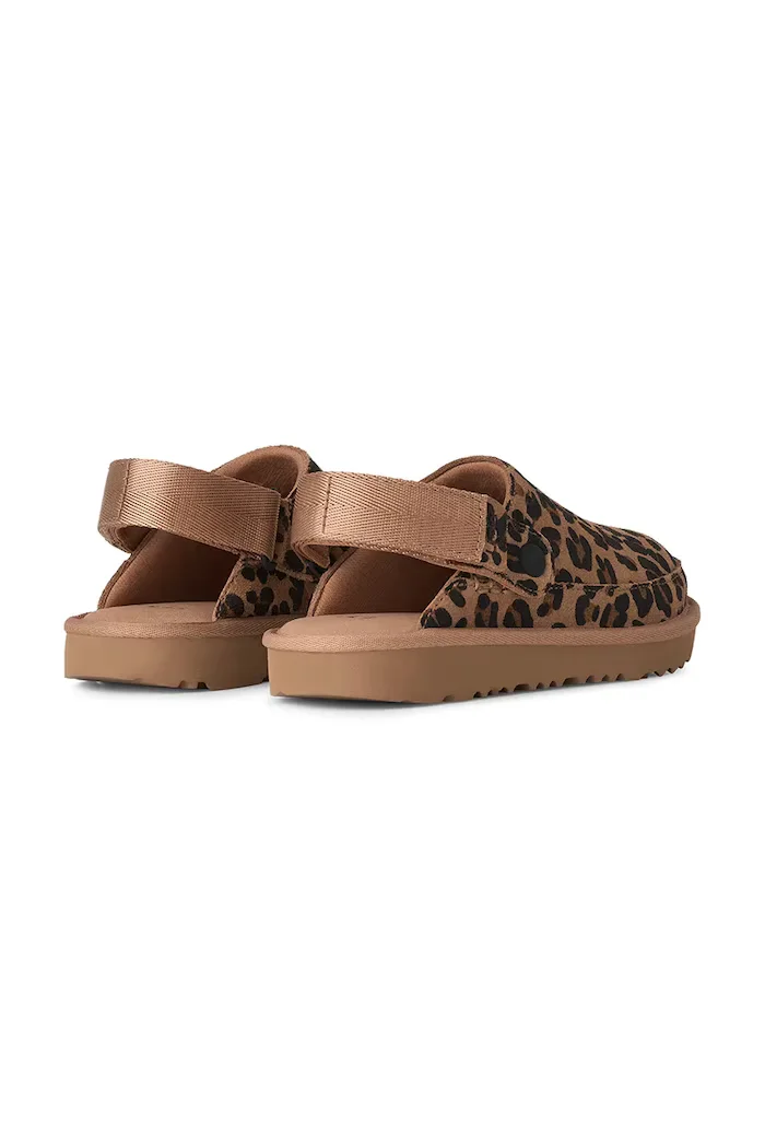 UGG пантофи за деца от велур GOLDENSTAR SPOTTED CLOG кафяви 1183568K