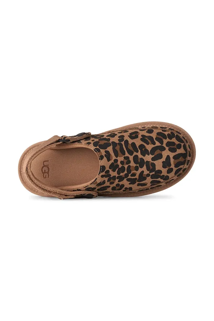 UGG пантофи за деца от велур GOLDENSTAR SPOTTED CLOG кафяви 1183568K