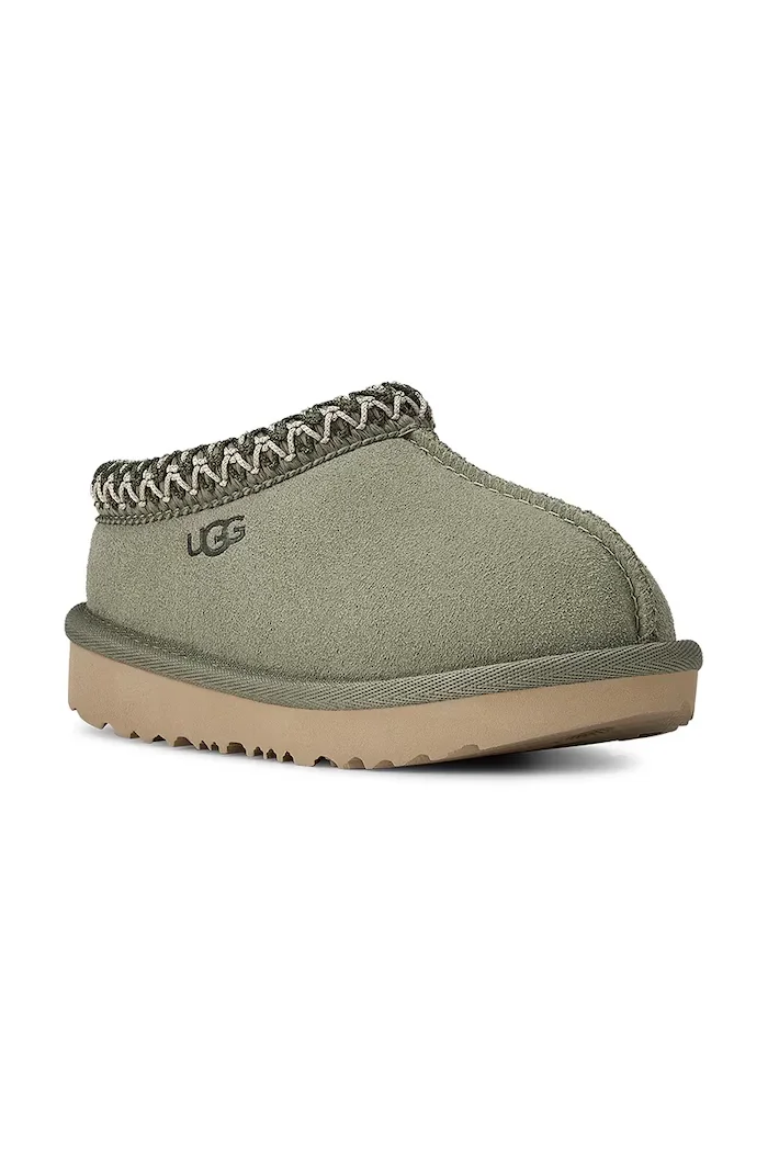 UGG пантофи за деца от велур TASMAN II зелени 1019066T