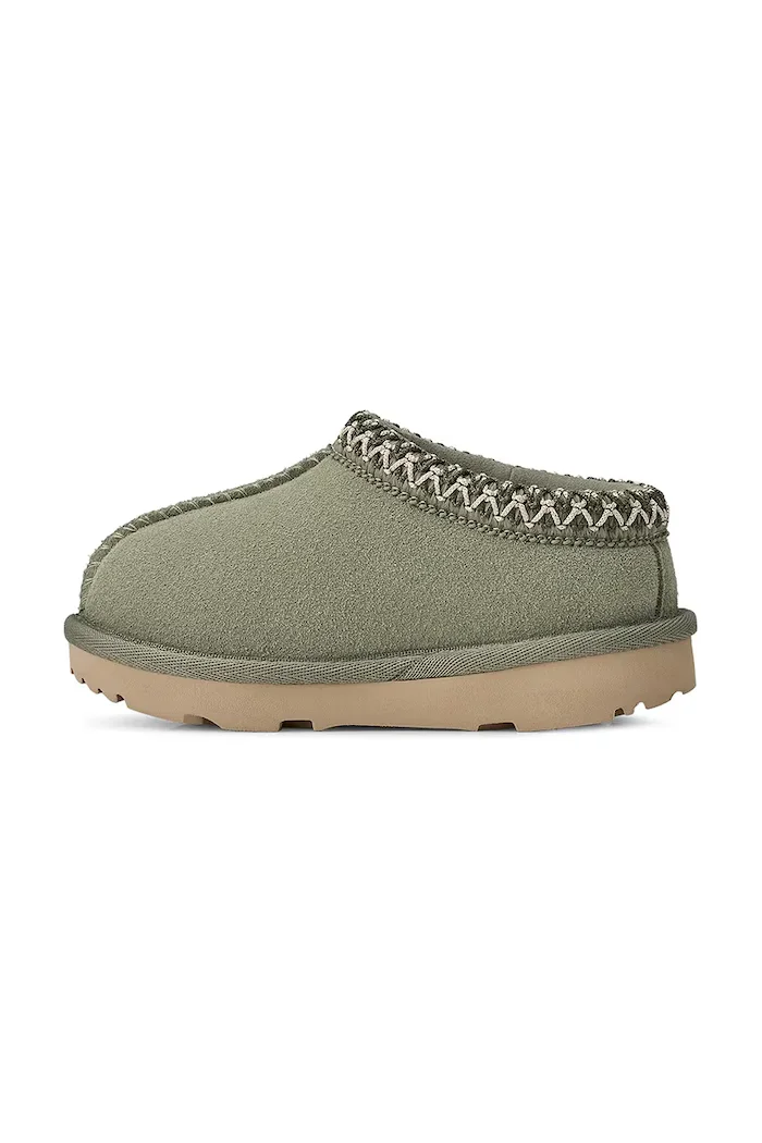 UGG пантофи за деца от велур TASMAN II зелени 1019066T