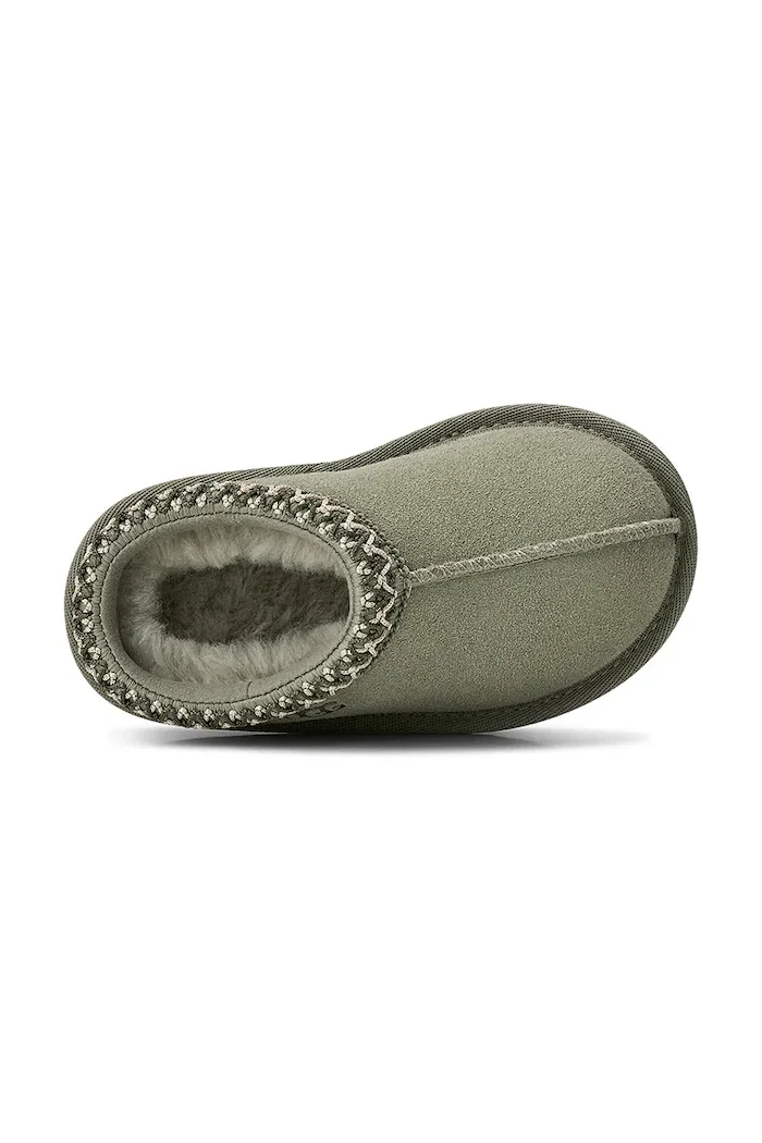 UGG пантофи за деца от велур TASMAN II зелени 1019066T