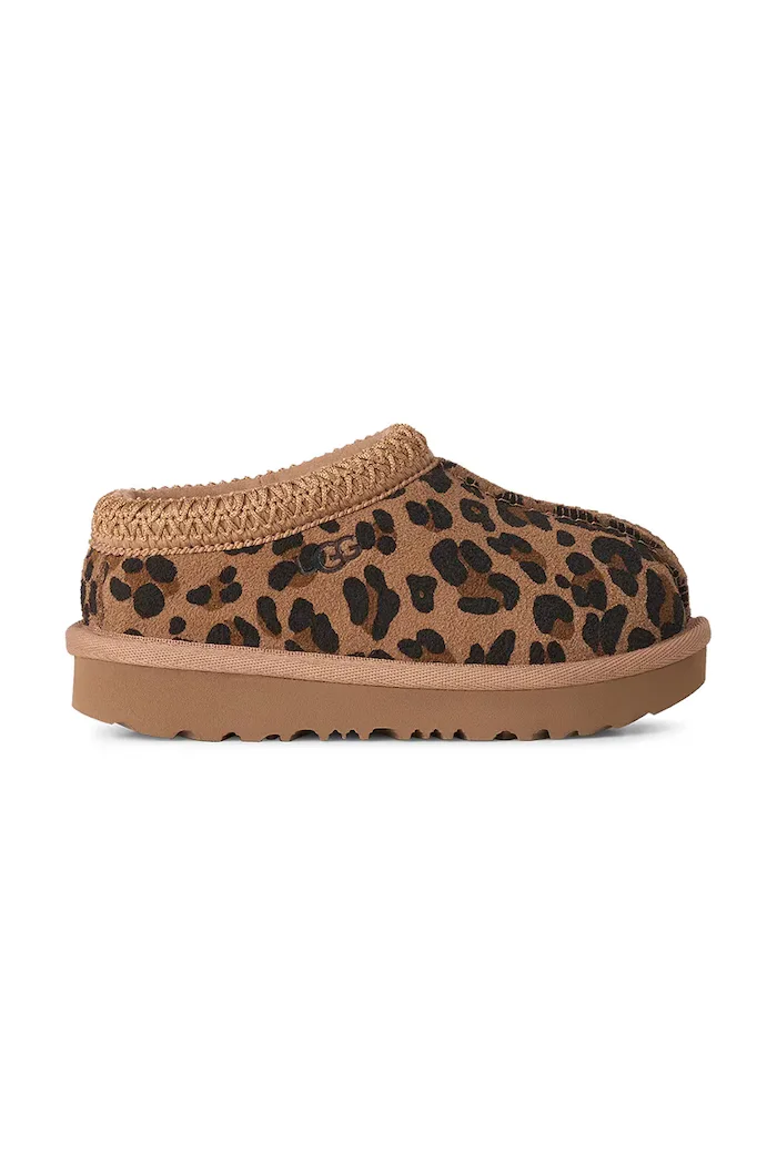 UGG пантофи за деца от велур TASMAN ISPOTTED кафяви 1184411T