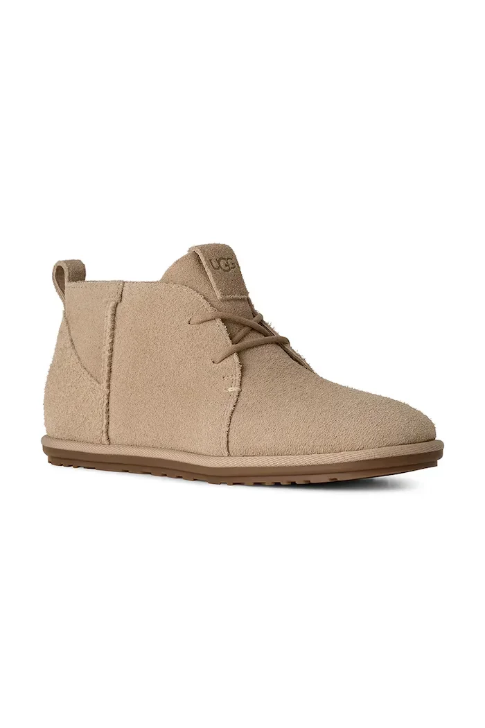 UGG половинки обувки дамски от кожа W Classic Deconstructed Lace-Up бежови 1179833.SAN