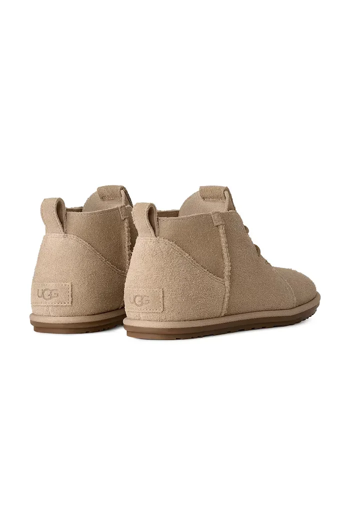 UGG половинки обувки дамски от кожа W Classic Deconstructed Lace-Up бежови 1179833.SAN