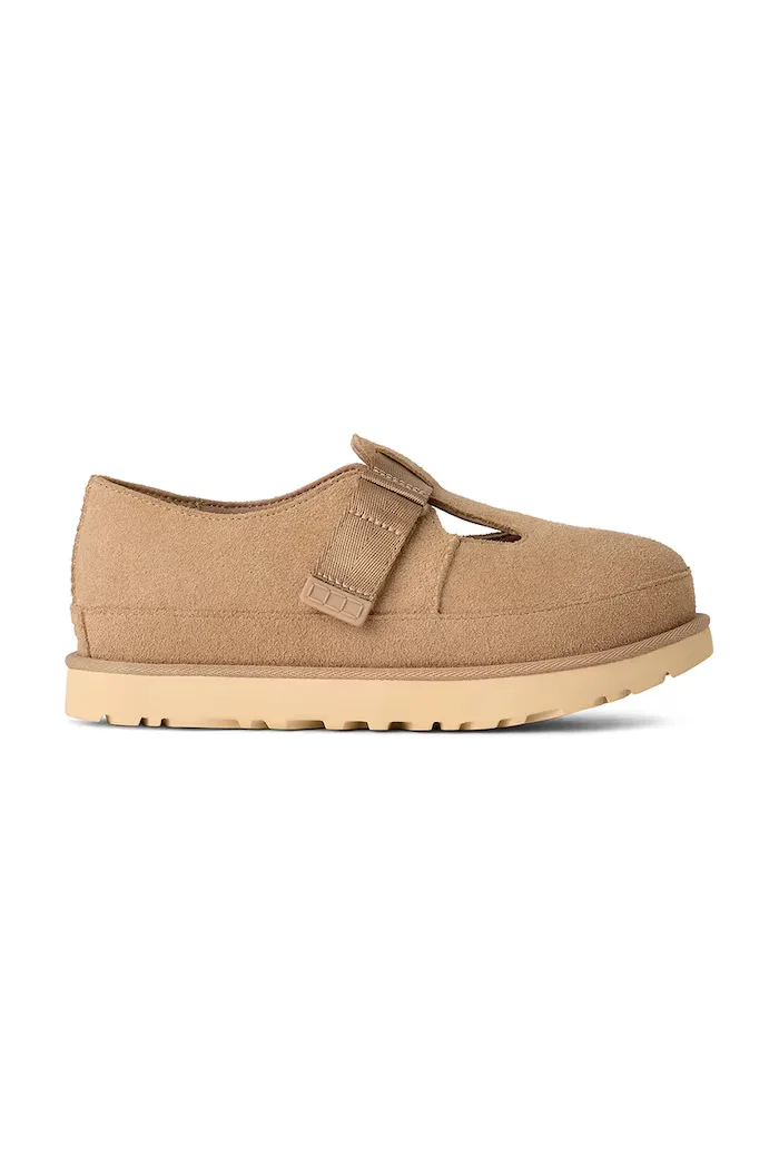 UGG Половинки обувки от велур Goldenstar Mary Jane в бежово с платформа 1171506.SAN