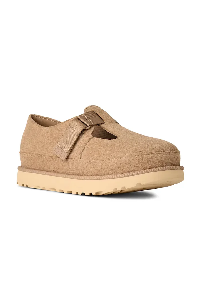 UGG Половинки обувки от велур Goldenstar Mary Jane в бежово с платформа 1171506.SAN