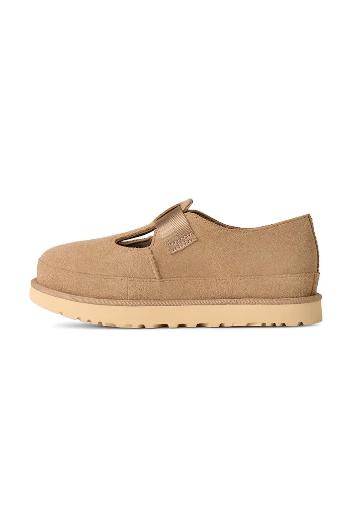 UGG Половинки обувки от велур Goldenstar Mary Jane в бежово с платформа 1171506.SAN
