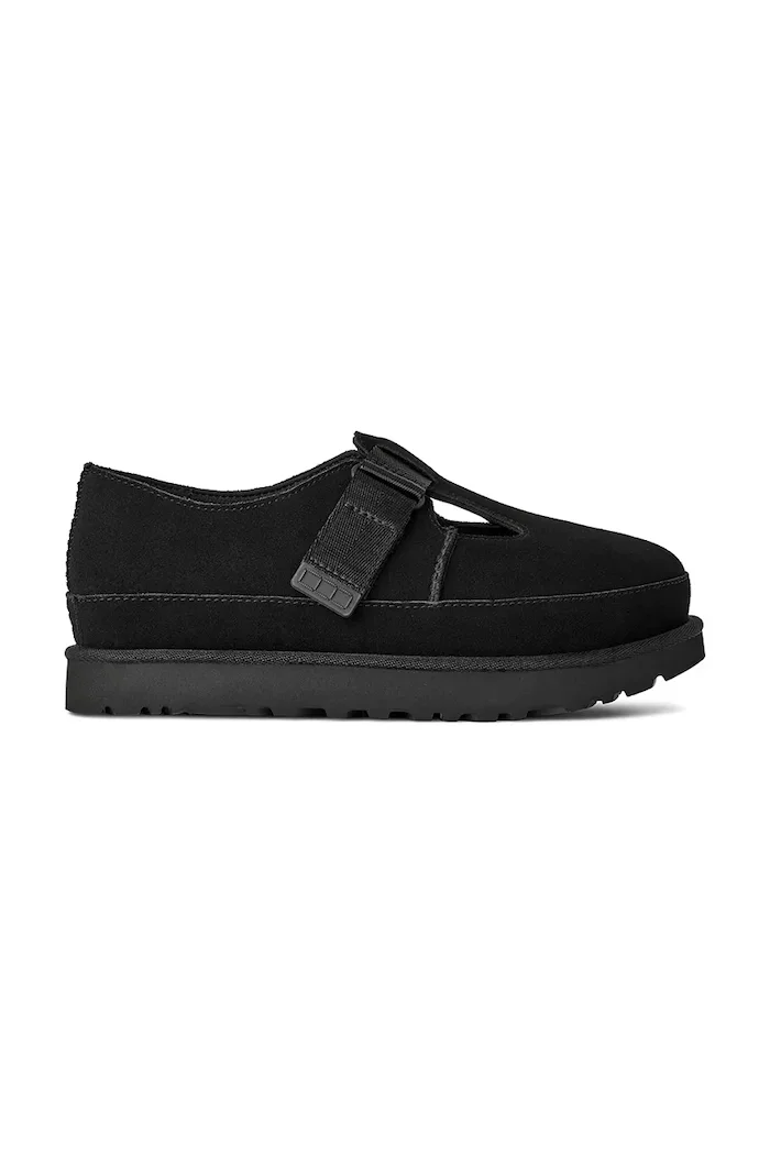 UGG Половинки обувки от велур Goldenstar Mary Jane в черно с платформа 1171506.BLK