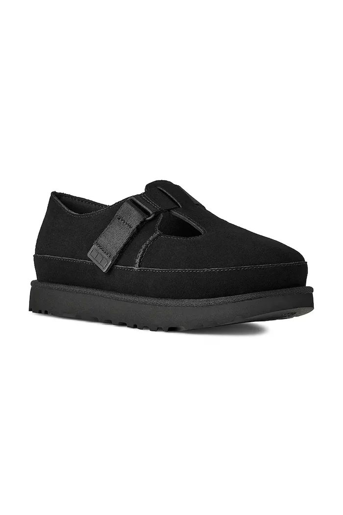 UGG Половинки обувки от велур Goldenstar Mary Jane в черно с платформа 1171506.BLK