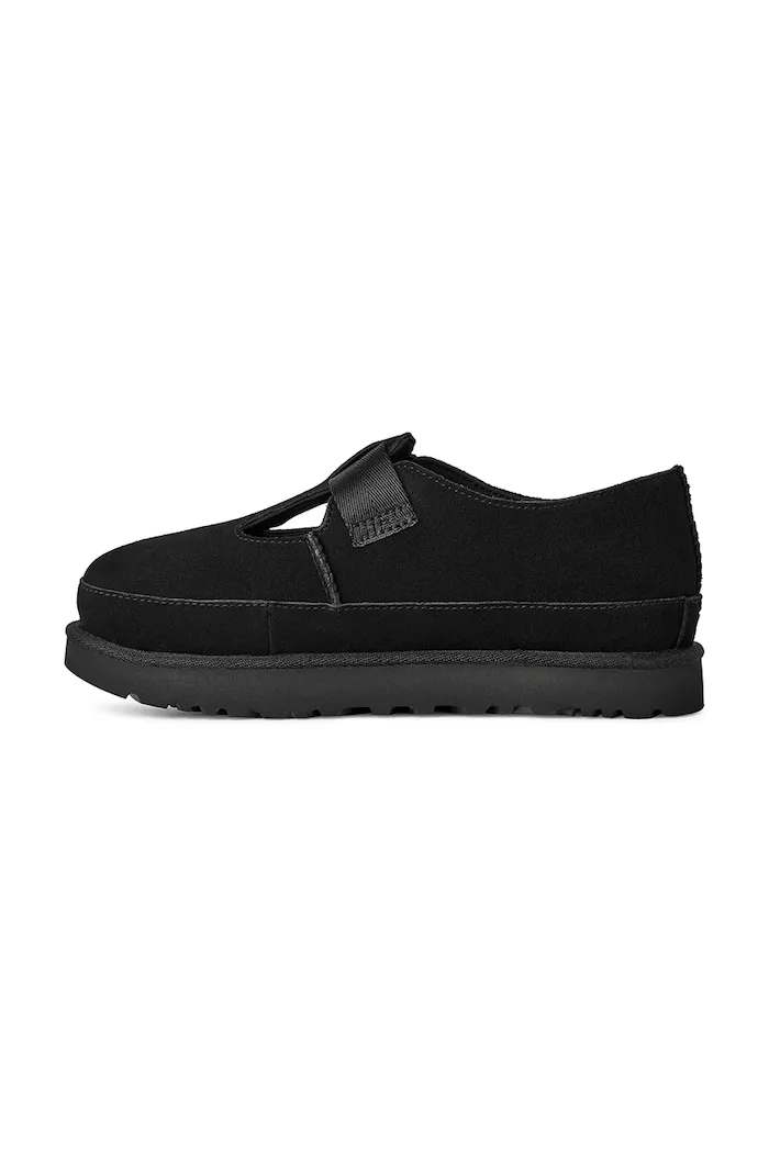 UGG Половинки обувки от велур Goldenstar Mary Jane в черно с платформа 1171506.BLK