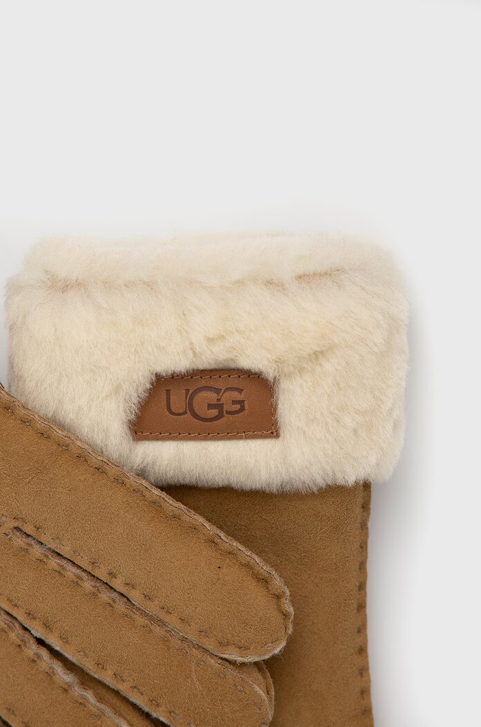 UGG ръкавици дамски от велур кафяви 17369