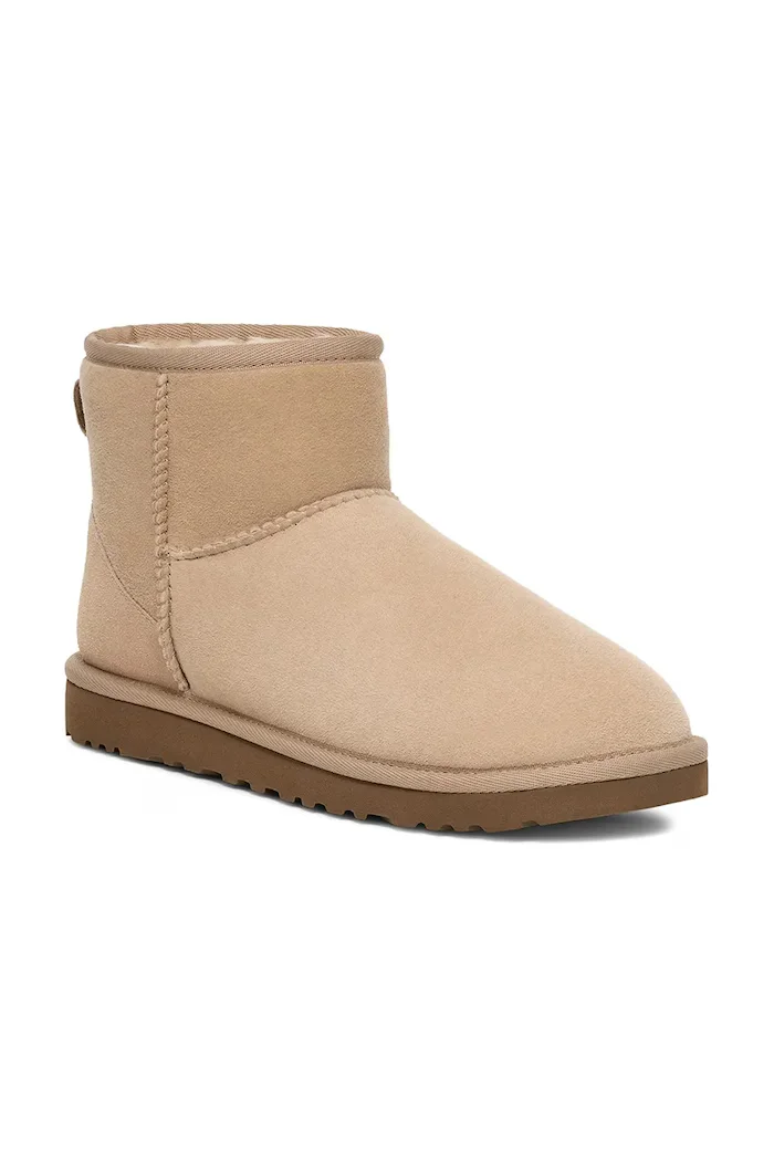 UGG Велурени апрески Classic Mini II в бежово 1016222